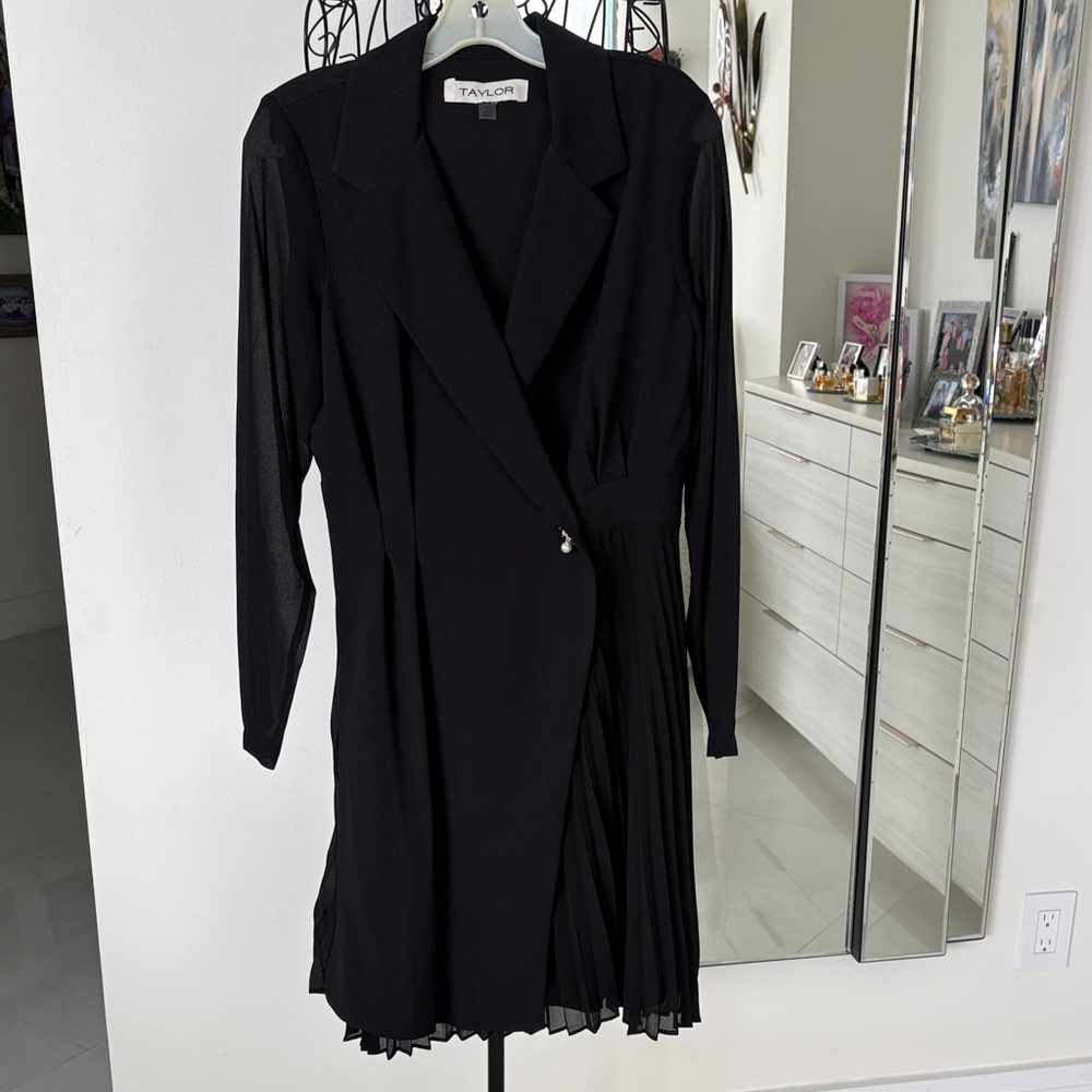 Taylor Elegant Black Wrap Dress